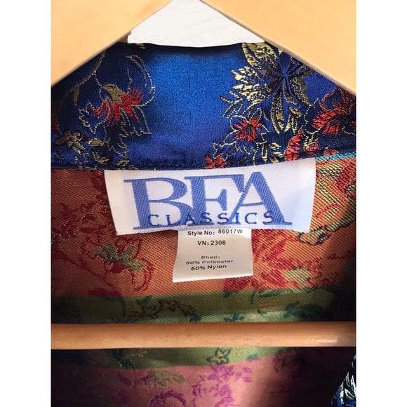 Vintage BFA Floral Asian Brocade Button Blazer Women's Size 20W Made In USA - Picture 2 of 5